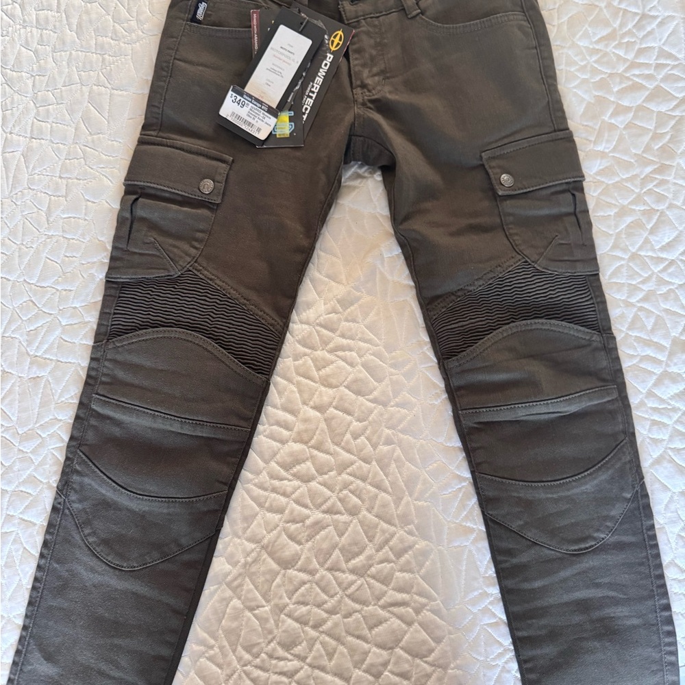 🏍️🏍️ Ugly Bros Womens Motorpool GK - Armored Kevlar Motorcycle Pants- Olive NWT